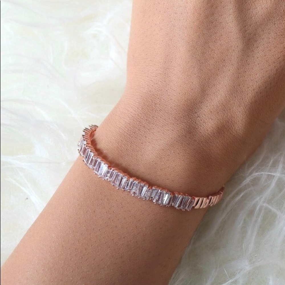 Cubic Zirconium Bangle - SILVER, GOLD, ROSE GOLD